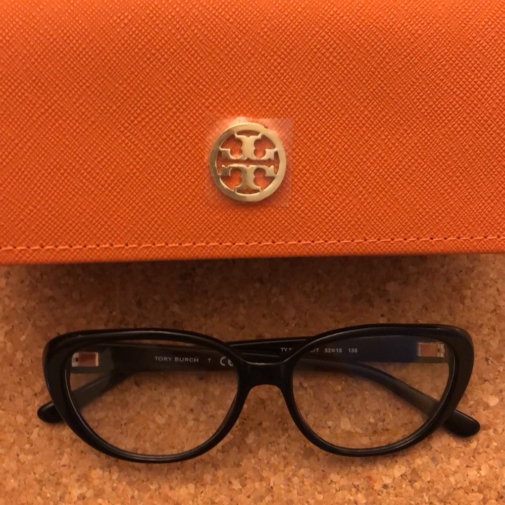 Tory Burch Black Glasses with Orange Case